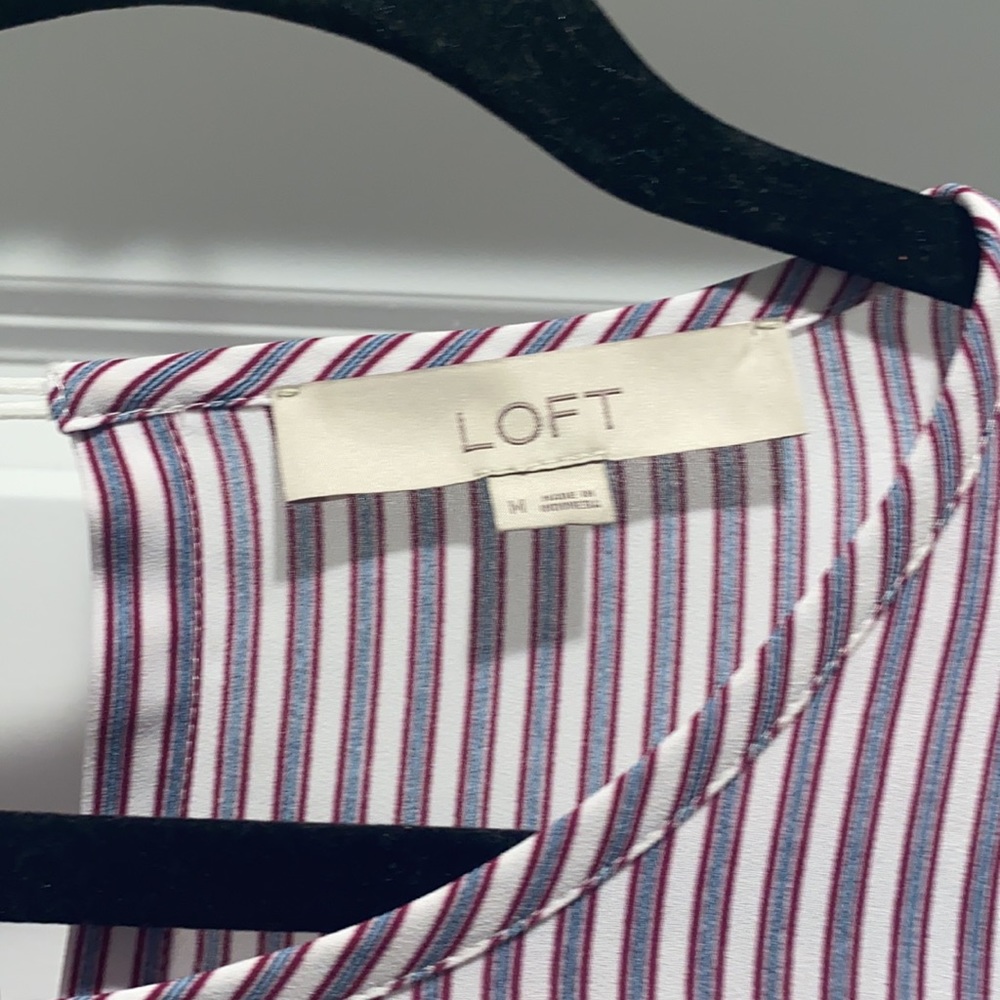 Striped button cuff top - Picture 4 of 4